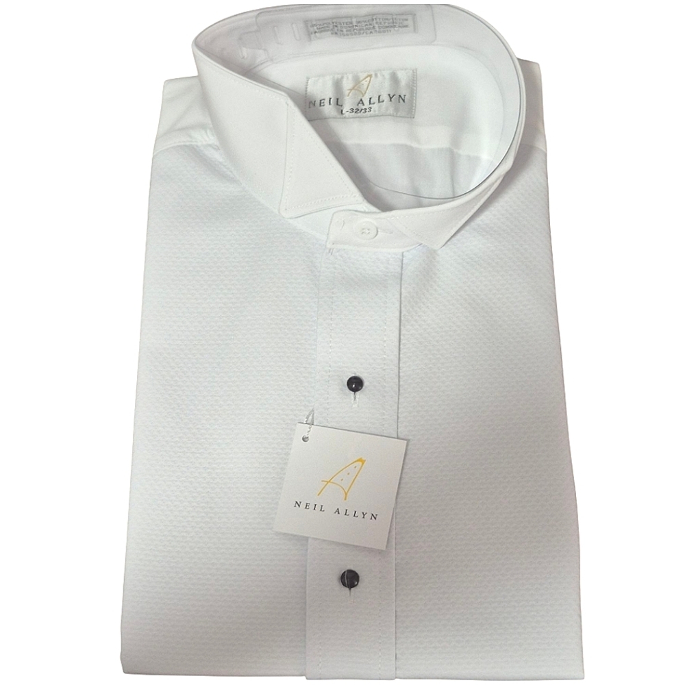 Neil Allyn Men's White Tuxedo Shirt Size 32/33 With Neck Size L(17.5) BNIP